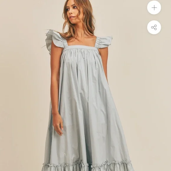 Mable Light Blue Ruffle Dress - Picture 1 of 5